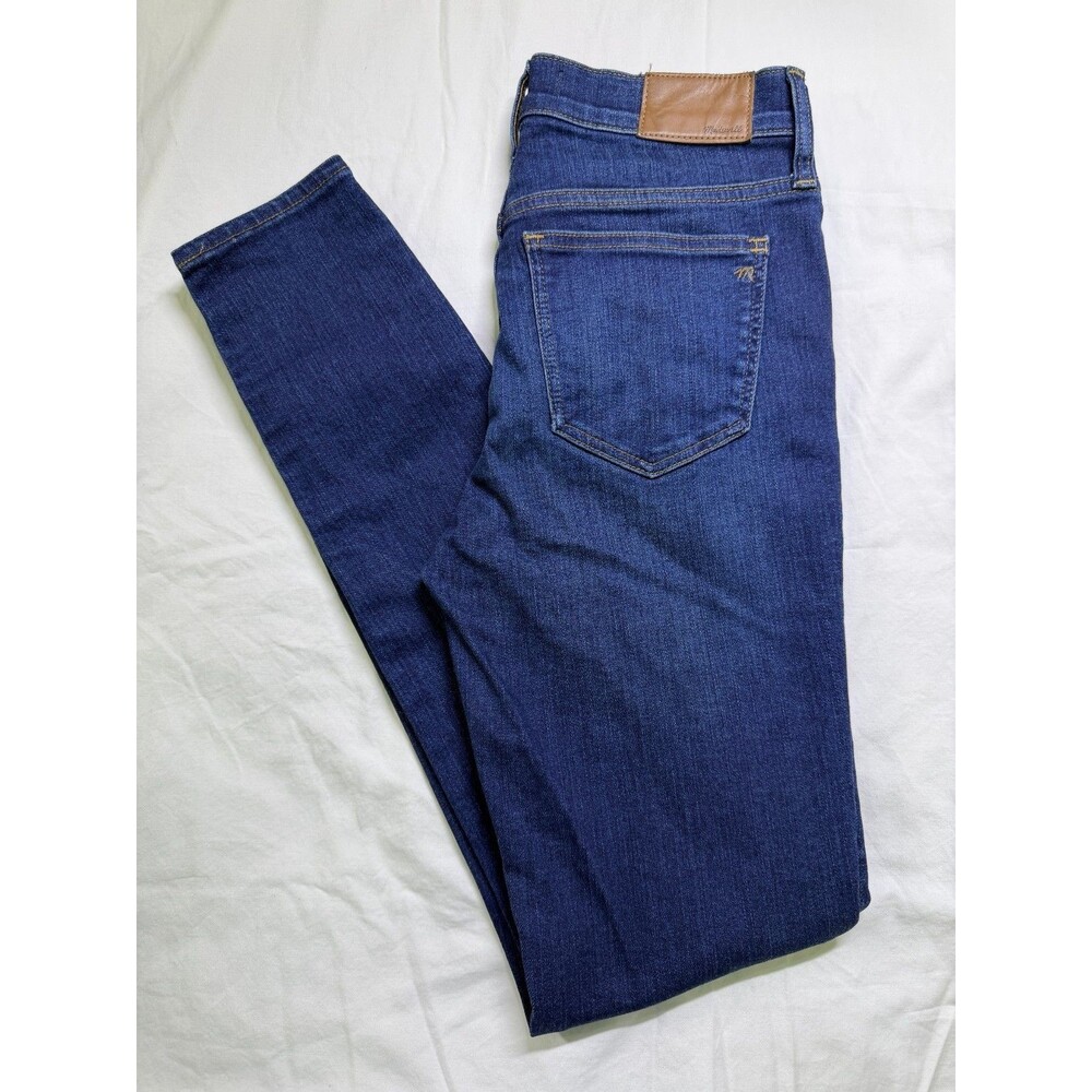 Madewell 8" Skinny Jeans Womens 26T Tall Dark Wash Stretch Denim Blue EUC